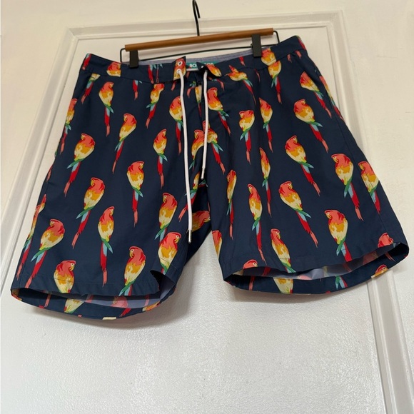 Bonobos Blue and Red Swim Trunks with Elastic Waistband - Picture 2 of 15